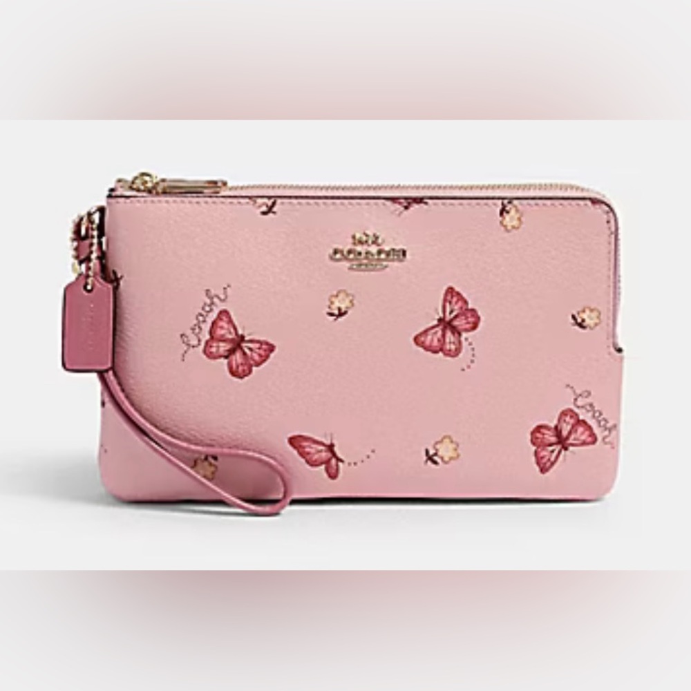 ❌SOLD❌Coach Butterfly Double Zip Wristlet - Picture 2 of 10
